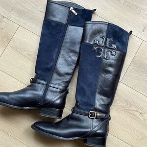 Tory Burch Lizzie Riding Boot Navy 8